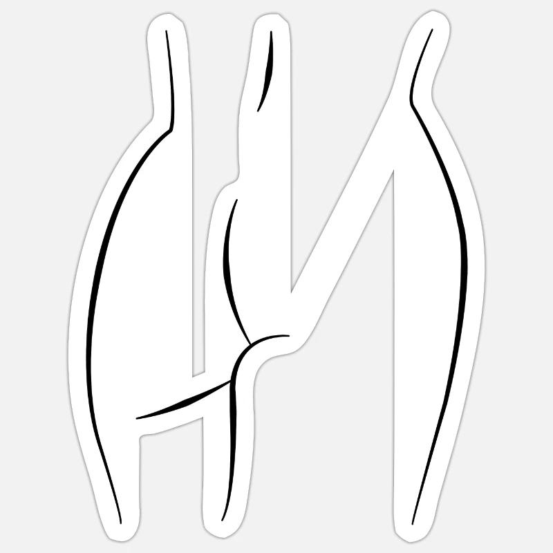Strichzeichnung eines - Sticker Größe S (10 x 10 cm) - Mattweiß
