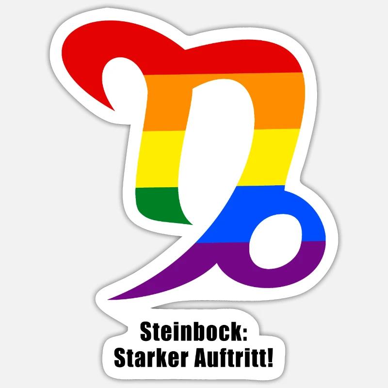 Sternzeichen Steinbock Pride Design - Sticker Größe S (10 x 10 cm) - Mattweiß