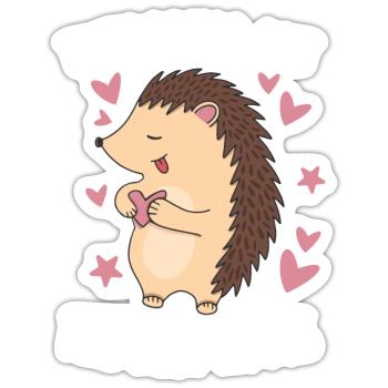 Hedgie They Bring Out The Best In Me Hedgehog - Sticker size S (10 x 10 cm) - white matte - Front