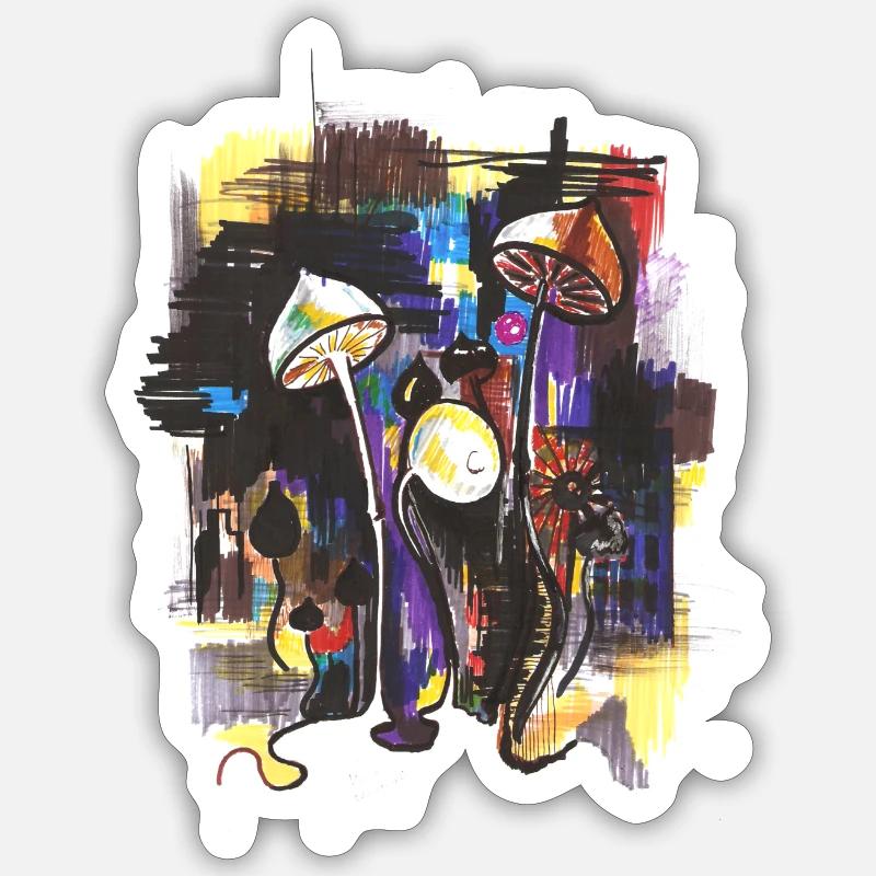 Everything is interconnected - Sticker size S (10 x 10 cm) - white matte