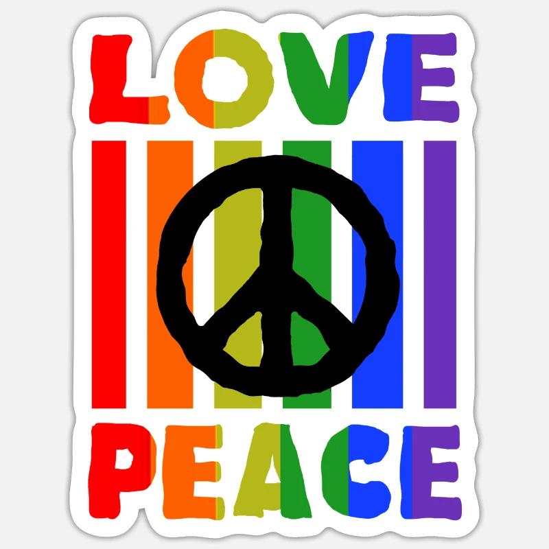 Peace Peacezeichen Hippie Geschenk - Sticker Größe S (10 x 10 cm) - Mattweiß