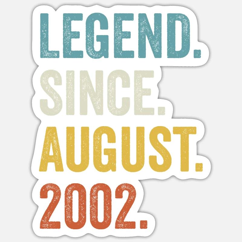 Legend Since August 2002 20e anniversaire - Sticker taille S (10 x 10 cm) - blanc mat