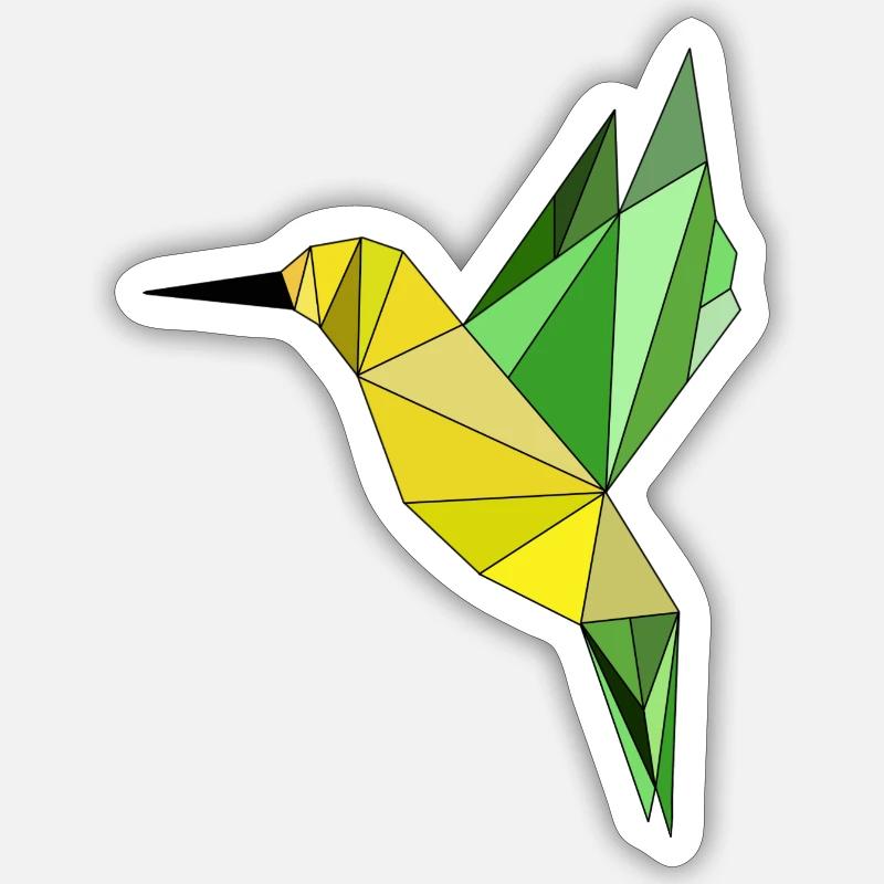 Kolibri geometrisch - Sticker Größe S (10 x 10 cm) - Mattweiß