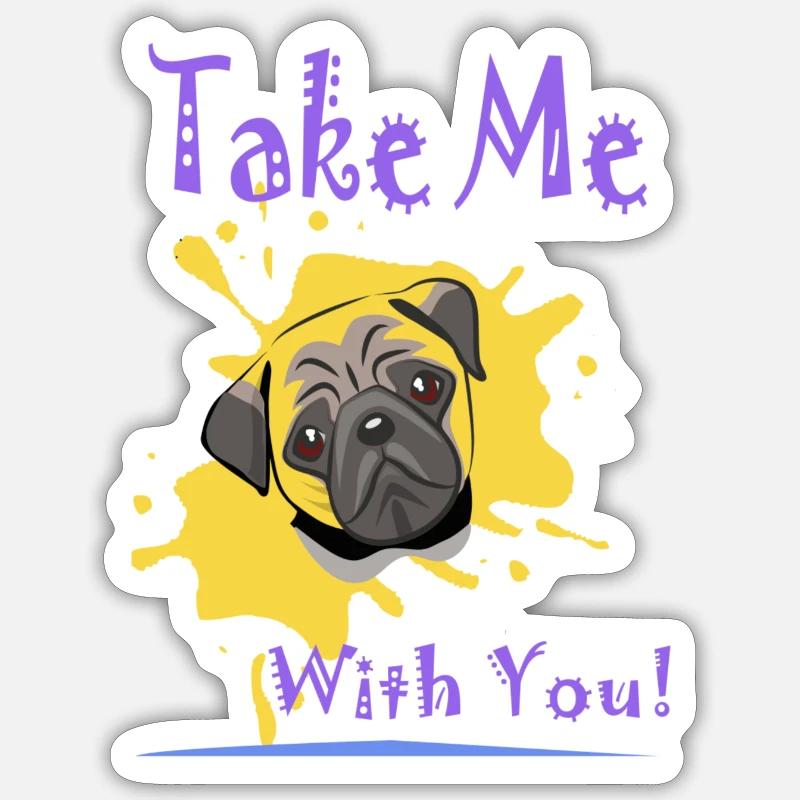 Nimm mich mit - Sticker Größe S (10 x 10 cm) - Mattweiß