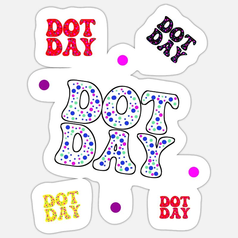 Dotday bunt - Text Pattern Sticker Größe S (10 x 10 cm)