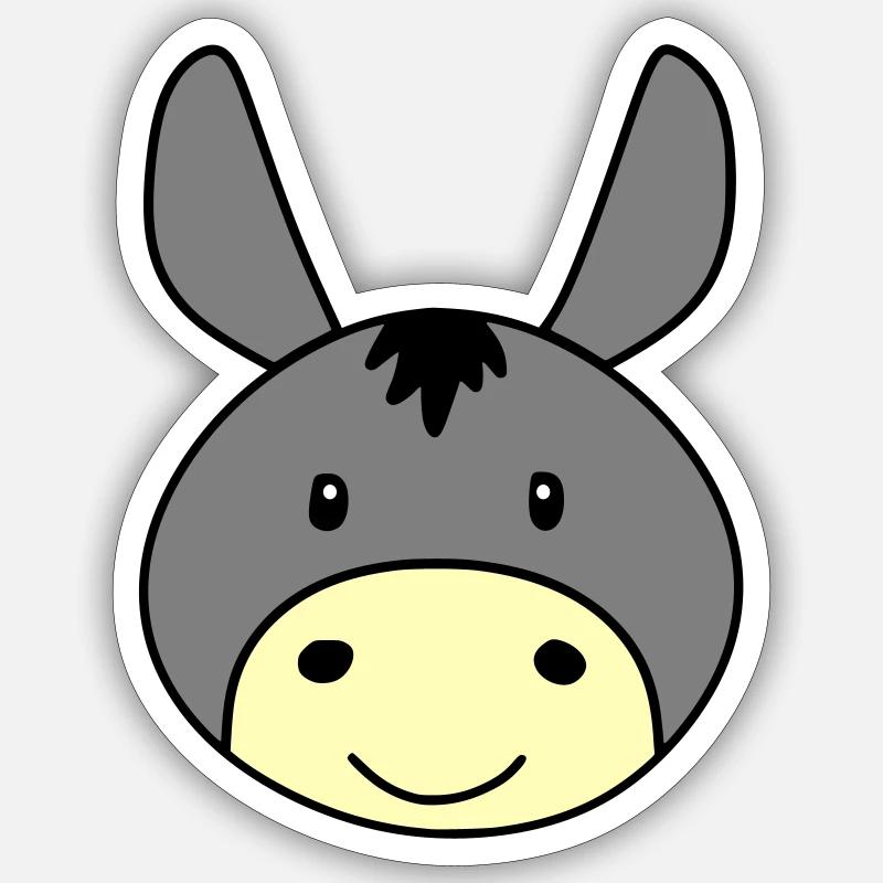 Âne mignon Sticker taille S (10 x 10 cm)