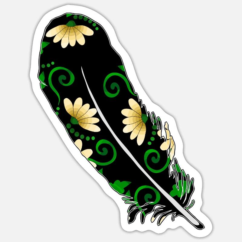 Feder - Sticker Größe S (10 x 10 cm) - Mattweiß