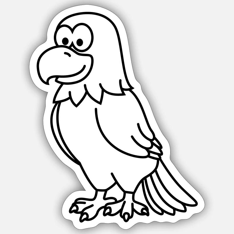 Eagle Comic Animal Sticker size S (10 x 10 cm)