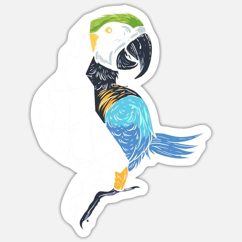 Rad Papagei Vogelkunde Geschenk - Sticker Größe S (10 x 10 cm) - Mattweiß