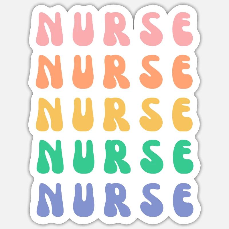 Krankenschwester - Sticker Größe S (10 x 10 cm) - Mattweiß