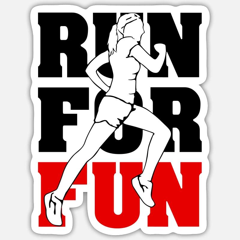 Run for Fun - Sticker Größe S (10 x 10 cm) - Mattweiß