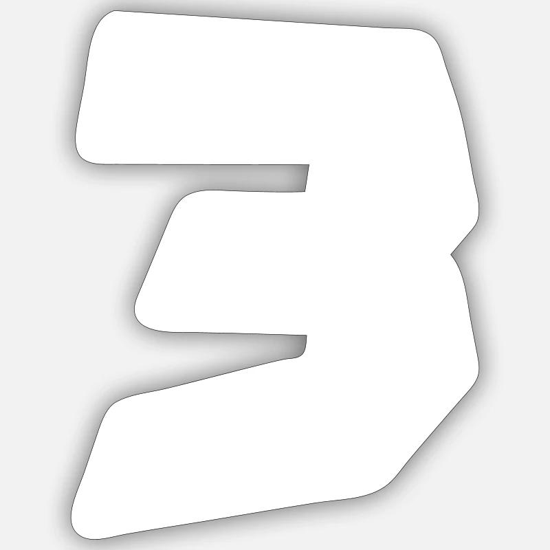 Meilleure vente Numéro 3 - Sticker taille S (10 x 10 cm) - blanc mat