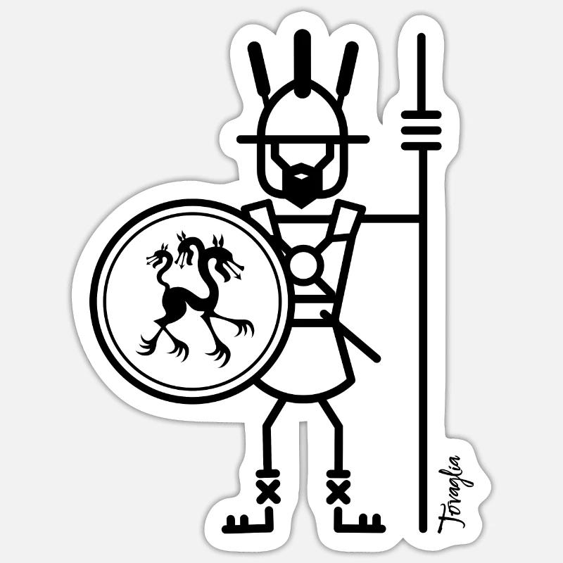 Guerrier Marse 02 - Sticker taille S (10 x 10 cm) - blanc mat