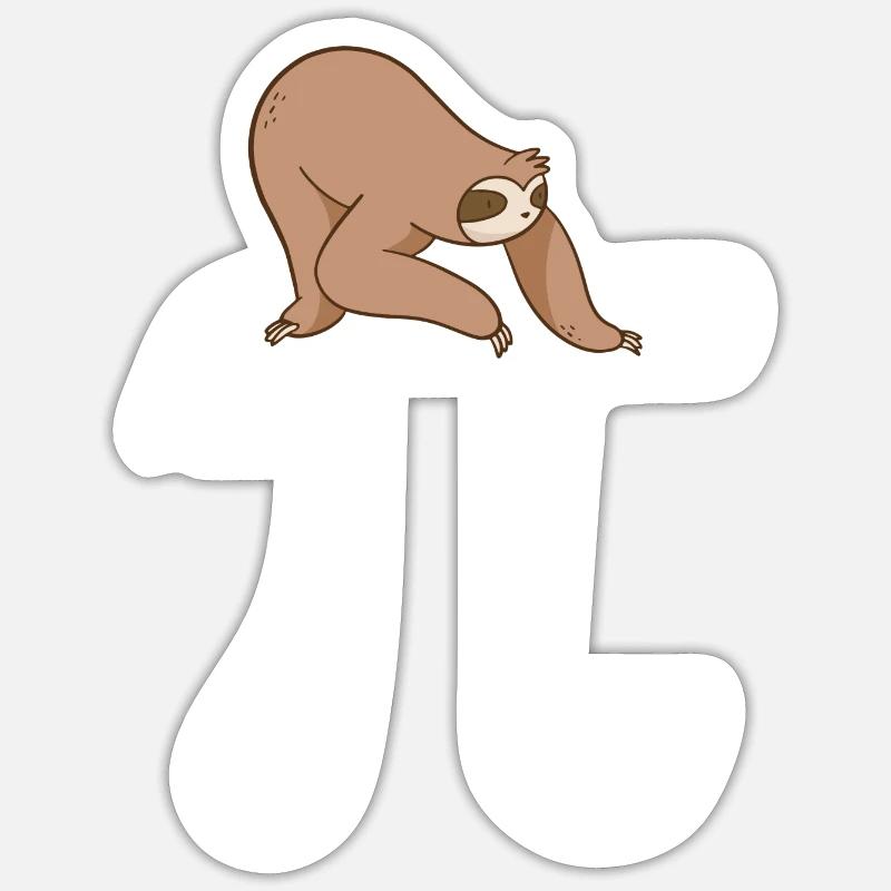 Math Sloth Pi Sticker Größe S (10 x 10 cm)