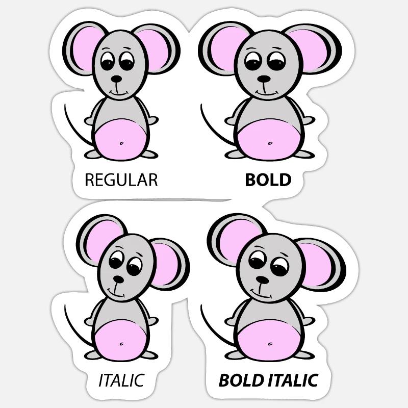 Graphic Designer Mouse - Explication de la typographie Sticker taille S (10 x 10 cm)