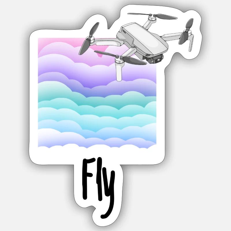 Fly Drone Drone Pilot Cloud nuages Sticker taille S (10 x 10 cm)
