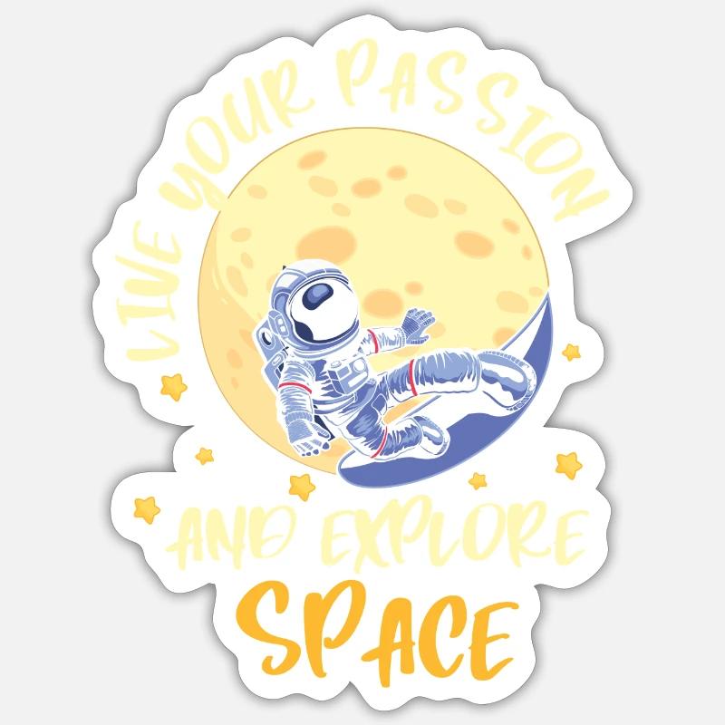 Navette spatiale Weightless Star Planet - Sticker taille S (10 x 10 cm) - blanc mat