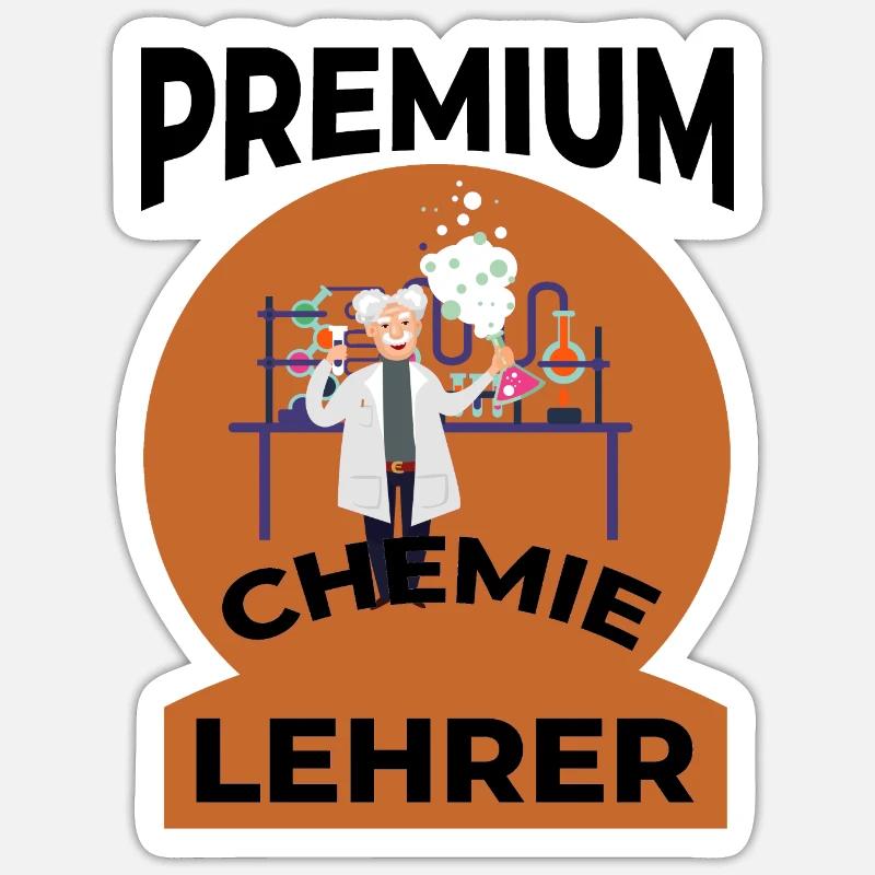 Professeur de chimie - Sticker taille S (10 x 10 cm) - blanc mat