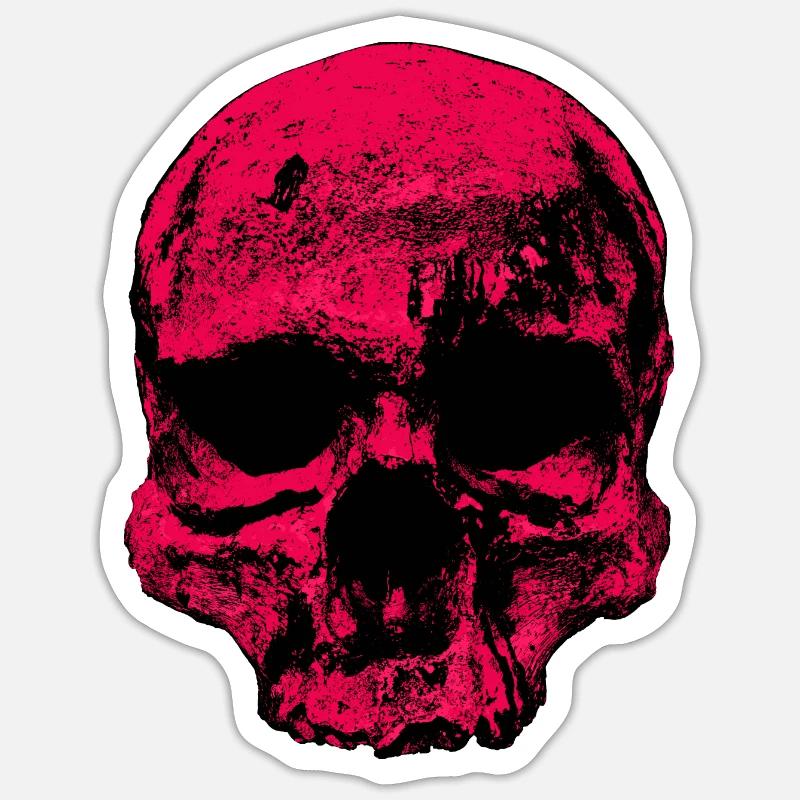 Schädel - Sticker Größe S (10 x 10 cm) - Mattweiß