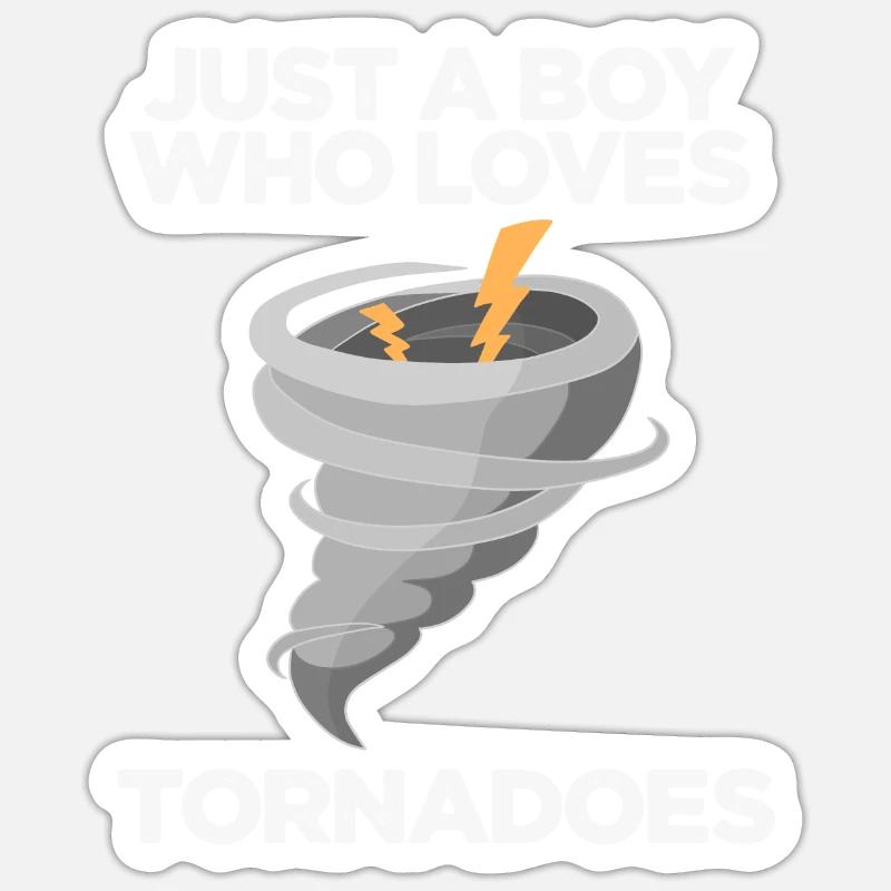 Tornade - Sticker taille S (10 x 10 cm) - blanc mat