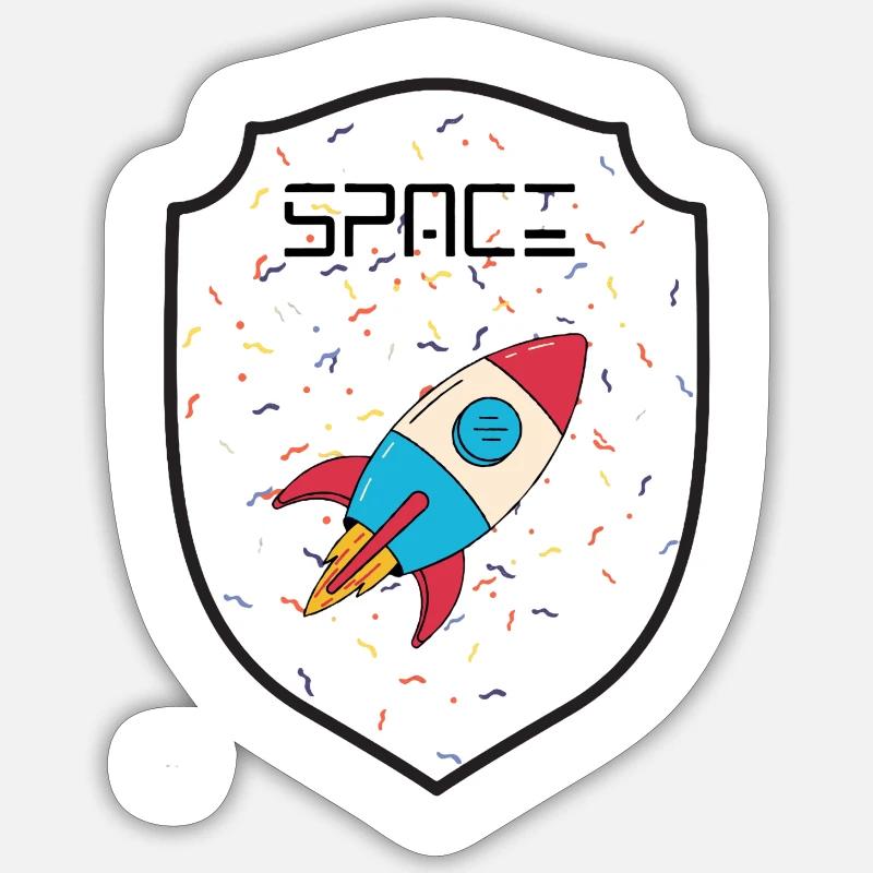Space party - Sticker size S (10 x 10 cm) - white matte