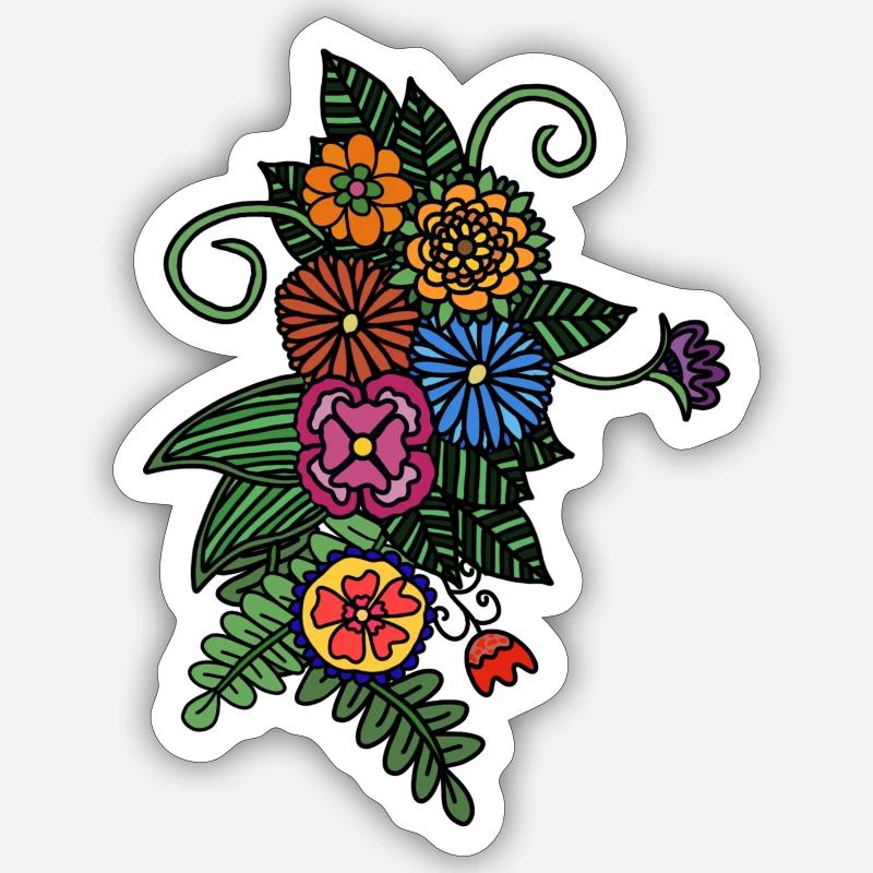 Blumenmuster Sticker Größe S (10 x 10 cm)