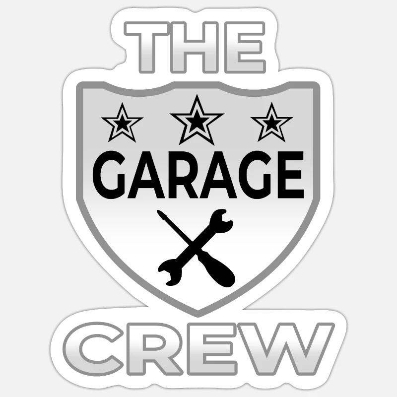 Garage - Sticker taille S (10 x 10 cm) - blanc mat