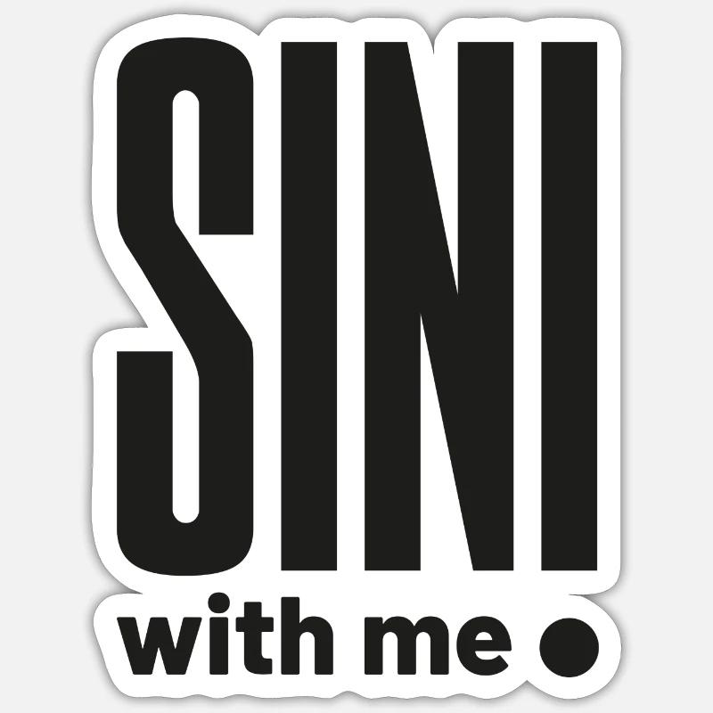 SIN with me - Sticker size S (10 x 10 cm) - white matte