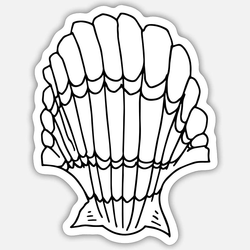 coquille - Sticker taille S (10 x 10 cm) - blanc mat