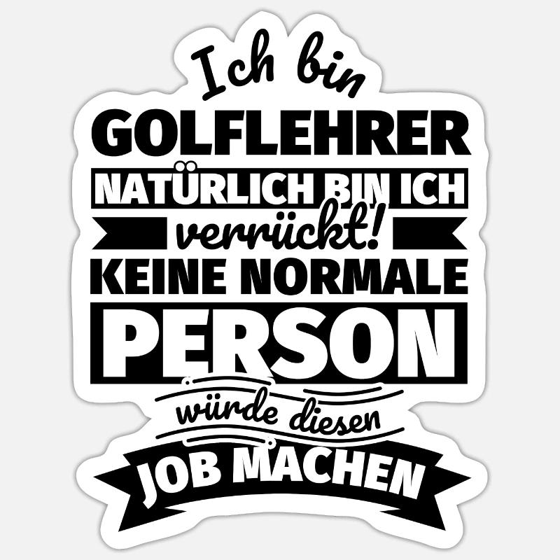 Golflehrer Geschenke - Sticker Größe S (10 x 10 cm) - Mattweiß