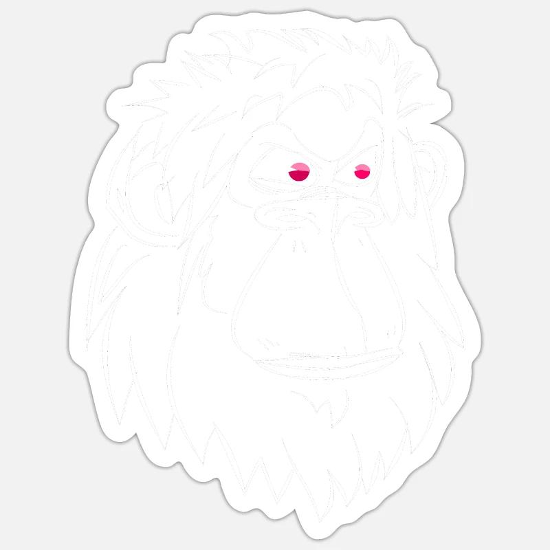 Gorilla - Sticker size S (10 x 10 cm) - white matte