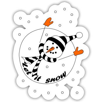 Let it snow - Sticker size S (10 x 10 cm) - white matte - Front