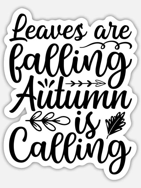 16 leaves are falling - Sticker Größe S (10 x 10 cm) - Mattweiß