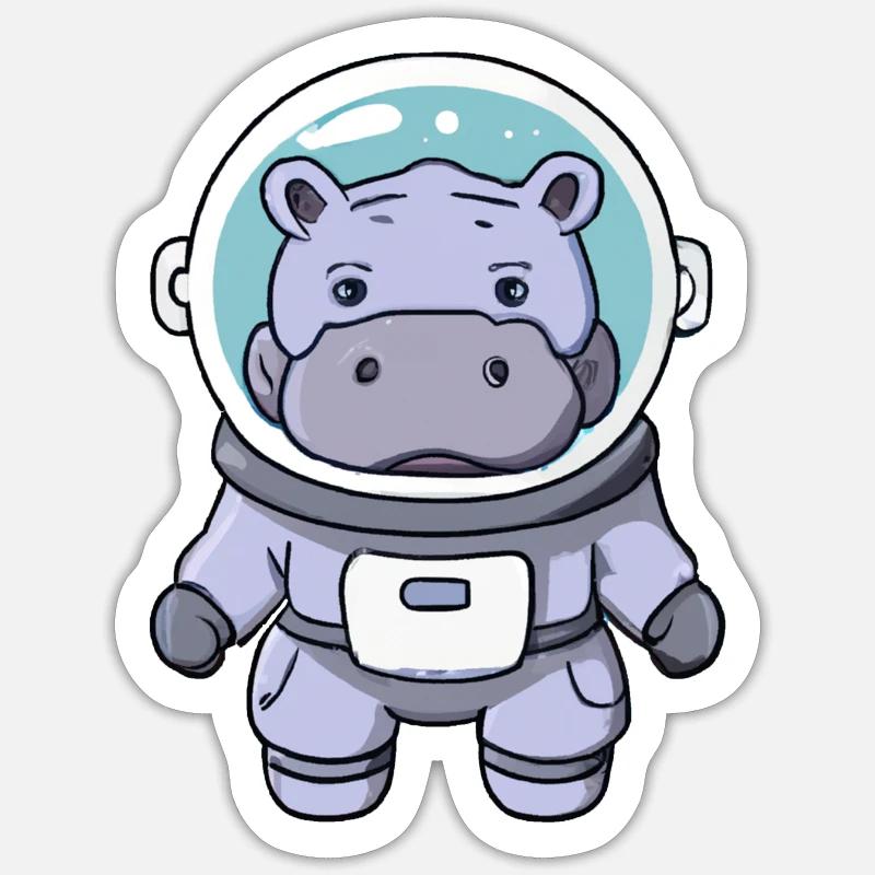 space hippo Sticker Größe S (10 x 10 cm)