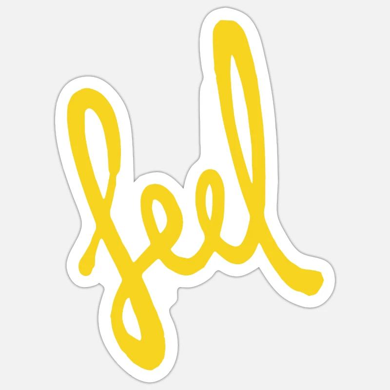 feel cool - sentir - feeling - Sticker taille S (10 x 10 cm) - blanc mat