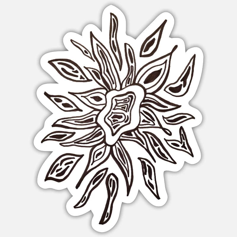 Ffleur1 - Sticker taille S (10 x 10 cm) - blanc mat