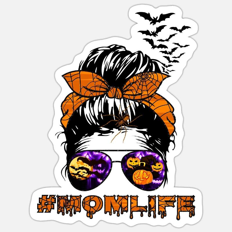 Mama Leben Halloween Sticker Größe S (10 x 10 cm)