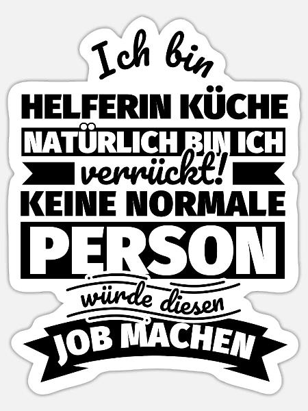 Helferin Küche Geschenke - Sticker Größe S (10 x 10 cm) - Mattweiß