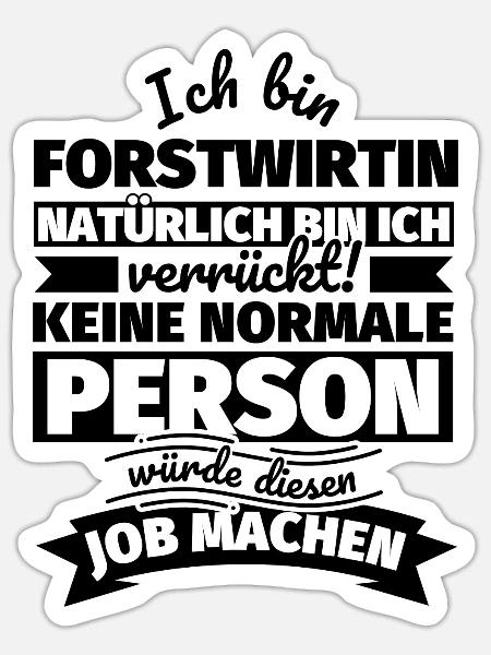 Forstwirtin Geschenke - Sticker Größe S (10 x 10 cm) - Mattweiß