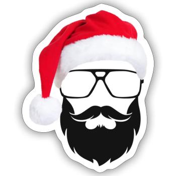 Modern Santa Claus - Sticker size S (10 x 10 cm) - white matte - Front