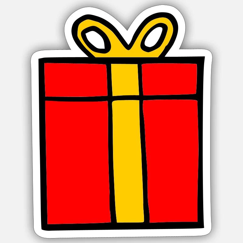 Geschenk - Sticker Größe S (10 x 10 cm) - Mattweiß