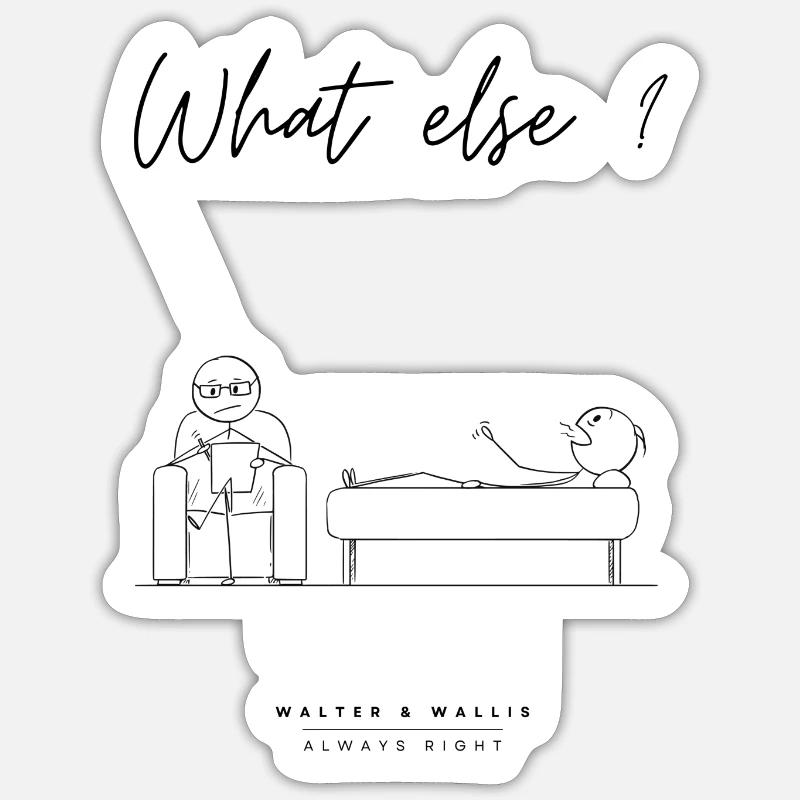 Walter & Wallis - Psy 4 - Sticker taille S (10 x 10 cm) - blanc mat