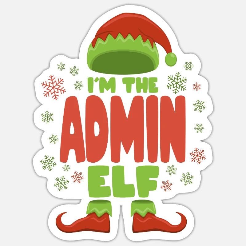 Admin Elfe de Noël Sticker taille S (10 x 10 cm)