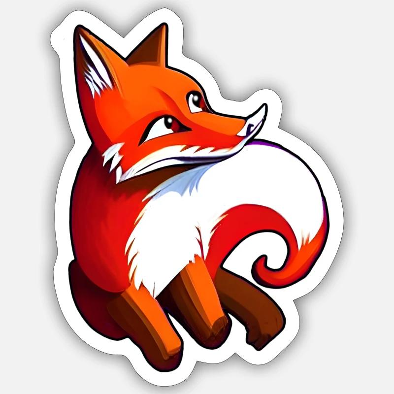 Bottomless cheerful Fox Sticker size S (10 x 10 cm)