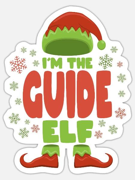 Tourguide Weihnachtself - Sticker Größe S (10 x 10 cm) - Mattweiß