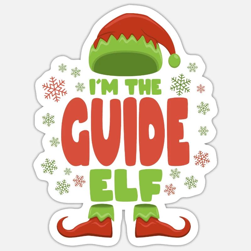 Guide touristique Elfe de Noël - Sticker taille S (10 x 10 cm) - blanc mat