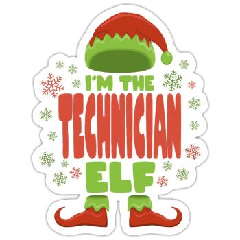 Technician Christmas Elf - Sticker size S (10 x 10 cm) - white matte - Front