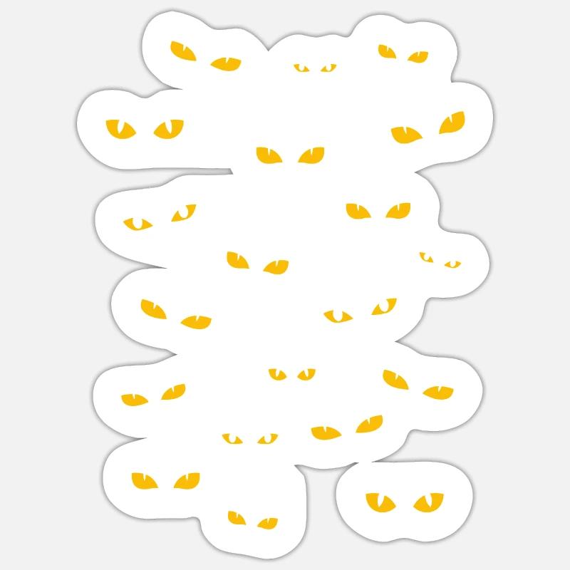 Yeux effrayants - Sticker taille S (10 x 10 cm) - blanc mat