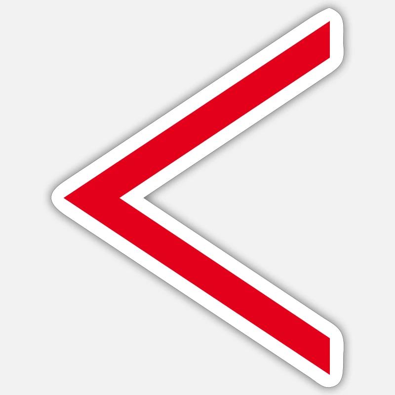 Red arrow - Sticker size S (10 x 10 cm) - white matte