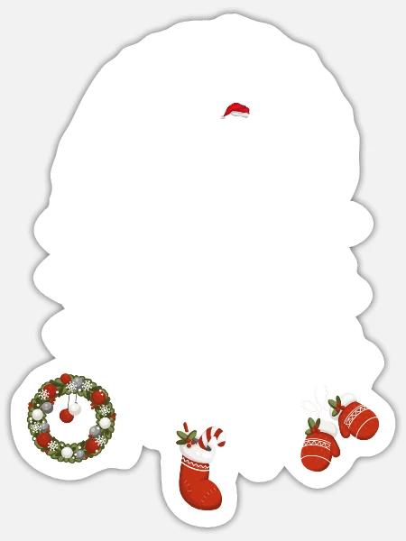 Eishockey Weihnachten Weihnachtstraumfänger - Sticker Größe S (10 x 10 cm) - Mattweiß